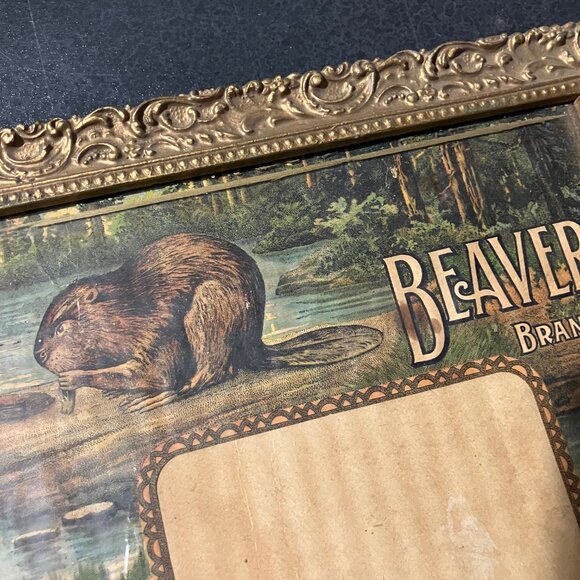 Antique 1909 Calendar in Ornate Gesso Frame Beaver Prunes HS Gile Salem Oregon - Picture 4 of 8